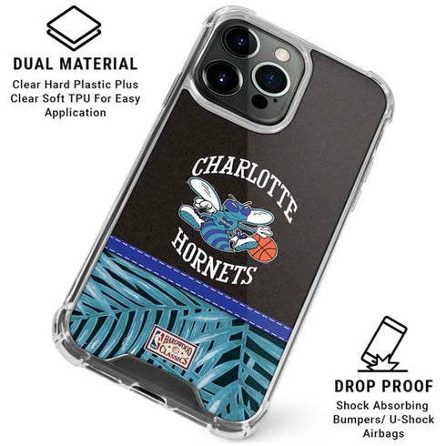 NBA Charlotte Hornets Retro Palms iPhone 16 Pro Clear Case